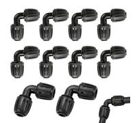 Ztolbriy Conector de Manguera de Riego por Goteo - Sistema Micro Drip L, 10 Piezas Conectores Ángulo 90° para Mangueras 13mm (1/2"), Ideal para Cambiar Dirección en Riego de Jardín, Huerto y Balcón