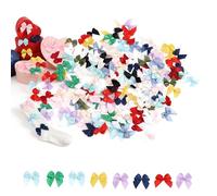 Ztolbriy Lazos para Regalo, Mini Lazos Decorativos, 100 Unidades de 2,5 × 2,5 cm Multicolor, Ideal para Decoración de Boda, Cumpleaños, Manualidades y Tarjetas de Costura