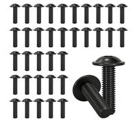Ztolbriy Tornillo de Cabeza Plana M6, 35 Piezas Tornillo de Cabeza Alomada con Brida M6x20 mm, Acero Inoxidable A2 V2A ISO 7380-2 para Andamios, Vallas, Puertas, Rejas y Refuerzo de Edificios