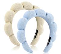 Ztomine Diademas de spa para lavarse la cara o el rostro, juego de 2 diademas para el cuidado de la piel, diadema de tela de rizo, diadema de lavado facial, paquete combinado - Diademas de maquillaje