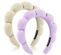 Ztomine Diademas de spa para lavarse la cara o el rostro, juego de 2 diademas para el cuidado de la piel, diadema de tela de rizo, diadema de lavado facial, paquete combinado - Diademas de maquillaje