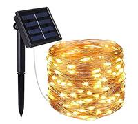 Ztoone Solar Powered String Lights, LED Copper Wire Lights, Fairy Lights, Indoor/Outdoor Waterproof Solar Decoration Lights for Gardens, Home, Dancing, Party, Christmas (5M)