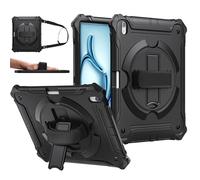ZtotopCases Funda para iPad Air de 11 Pulgadas 2024, Funda para iPad Air de 6.ª generación, a Prueba de Golpes, Funda para iPad Air de 5.ª/4.ª generación con Correa de Mano, Color Negro