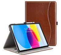 ZtotopCases Funda para iPad de 10.ª generación, Modelo 2022 de 10,9", Funda de Piel de Primera Calidad con Encendido/Apagado Automático, Funda con Soporte Multiángulo con Bolsillo, Marrón