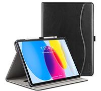 ZtotopCases Funda para iPad de 10.ª generación, Modelo 2022 de 10,9 Pulgada, Funda de Piel de Primera Calidad con Encendido/Apagado Automático, Funda con Soporte Multiángulo con Bolsillo, Negro