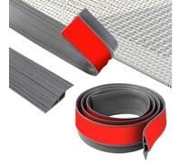 ZTOWOTO 200 cm PVC Tira de Umbral de Autoadhesivo,Flexible perfil de transición Antideslizante,Transición de Piso Para Cubrir El Espacio Del Piso,Alfombra(Ancho:7cm - Grano De Madera Gris Oscuro)