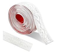 ztowoto 300 * 3.6cm Molduras Decorativas Para Pared Autoadhesivo,3d Vintage Pattern Molduras, Flexible Molduras Decorativas Impermeable Para Marco De Espejo，Decoración Del Hogar（Blanco）