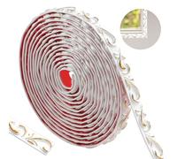 ztowoto 600cm Flexible Molduras Decorativas Para Pared- Autoadhesivo Molduras Decorativas Pared, Impermeable Molduras PatróN Vintage 3d, Moldura Para La DecoracióN Del Hogar (Blanco Con Oro-2cm)