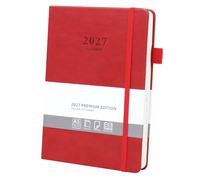 Ztowoto Diario diario 2027, cubierta de cuero, agenda 2027, 5.7 x 8.5 pulgadas, con lazo para bolígrafo, unión elástica, 365 páginas, planificador para profesores 2027 para escuela, oficina y hogar