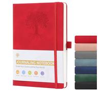 ztowoto Forrado Cuaderno Clásico A5 Tapa Dura,Grueso Journaling Notebook Cuero Pu,192 Hojas Travel Journal 8.3X5.8'' Con Bucle para bolígrafo,Cinta elástica,Libreta A5 Para El Trabajo,Estudio(Rojo)