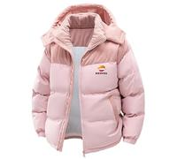 ZTOZKTCD Chaqueta acolchada unisex de invierno L.P.S.E. con combinación de colores y capucha extraíble para el ocio, los desplazamientos y el día a día, Rosa., XL