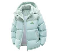 ZTOZKTCD Chaqueta acolchada unisex de invierno M-e.r_lo con combinación de colores y capucha extraíble para el ocio, los desplazamientos y el día a día, azul celeste, XL