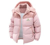 ZTOZKTCD Chaqueta acolchada unisex de invierno M-e.r_lo con combinación de colores y capucha extraíble para el ocio, los desplazamientos y el día a día, Rosa., S