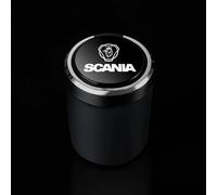 ztpato Cenicero Coche,para Scania Cenicero Portátil con Tapa,Antiolores Autoextinguible Cenicero Auto Interior Accesorios,A-Black