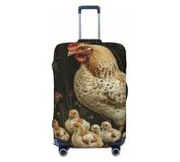 ZTPOWQA A Brood of Chickens - Funda protectora de equipaje lavable con estampado de cría de pollos, elástica, antiarañazos, Black, M