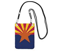 ZTPOWQA Bolsa cruzada delgada para teléfono con estampado de la bandera del estado de Arizona, resistente al agua, para festivales, correr, ciclismo, Black, Talla única