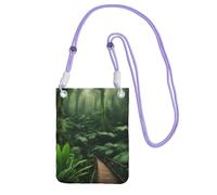 ZTPOWQA Bolsa cruzada delgada para teléfono con estampado tropical de selva tropical para mujeres y hombres, resistente al agua, para festivales, correr, ciclismo, Purple, Talla única