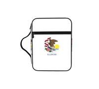 ZTPOWQA Bolsa de almacenamiento de la Biblia con estampado de bandera del estado de Illinois para hombres y mujeres, pastores, impermeable, organizador de escrituras