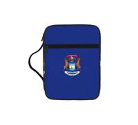 ZTPOWQA Bolsa de almacenamiento de la Biblia con estampado de la bandera del estado de Michigan para hombres, mujeres, pastores, impermeable, organizador de escrituras