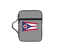 ZTPOWQA Bolsa de almacenamiento de la Biblia con estampado de la bandera del estado de Ohio para hombres y mujeres, pastores, impermeable, organizador de escrituras