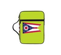 ZTPOWQA Bolsa de almacenamiento de la Biblia con estampado de la bandera del estado de Ohio para hombres y mujeres, pastores, impermeable, organizador de escrituras