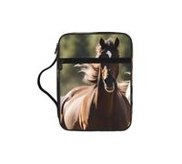 ZTPOWQA Bolsa de almacenamiento de la Biblia con estampado de tres caballos corriendo para hombres, mujeres, pastores, impermeable, organizador de escrituras