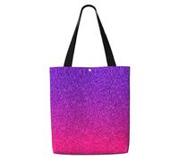 ZTPOWQA Bolsa de hombro de lona con estampado de lentejuelas degradadas, gran capacidad, para compras, uso diario, fin de semana y aventuras