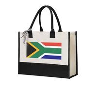 ZTPOWQA Bolsa de lona con estampado de bandera sudafricana para mujer, gran capacidad, para playa, viajes, oficina, compras