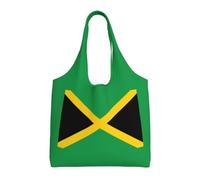 ZTPOWQA Bolsa de lona extragrande con estampado de bandera de Jamaica, respetuosa con el medio ambiente, para compras, viajes, uso diario