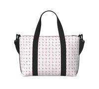ZTPOWQA Bolsa de viaje versátil con estampado de flamencos sobre blanco, para hombre y mujer, ligera, para uso diario, fin de semana