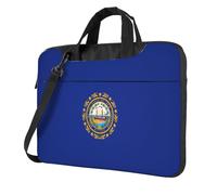 ZTPOWQA Bolsa portátil de un solo hombro con estampado de bandera del estado de New Hampshire para oficina, negocios, viajes diarios, Black, 15.6 inch