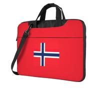 ZTPOWQA Bolsa portátil de un solo hombro con estampado de bandera noruega para oficina, negocios, viajes diarios, Black, 14 inch