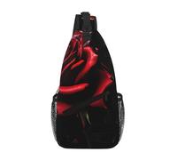 ZTPOWQA Bolso cruzado unisex con estampado de rosas rojas y rosas, correa de hombro ligera para viajes, senderismo