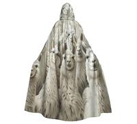 ZTPOWQA Bonito disfraz unisex con capucha con estampado de llama, disfraz de carnaval, bailes de máscaras, festivales temáticos