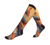 ZTPOWQA Calcetines de viaje con estampado de dragón mágico para hombres y mujeres, calcetines atléticos para atletas y vuelos largos, 3 Negro, Altoa única