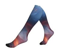 ZTPOWQA Calcetines de viaje con estampado de dragón mágico para hombres y mujeres, calcetines atléticos para atletas y vuelos largos, 1 negro., Altoa única