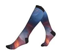 ZTPOWQA Calcetines de viaje con estampado de dragón mágico para hombres y mujeres, calcetines atléticos para atletas y vuelos largos, 3 Negro, Altoa única