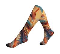 ZTPOWQA Calcetines de viaje con estampado de dragón mágico para hombres y mujeres, calcetines atléticos para atletas y vuelos largos, 1 negro., Altoa única