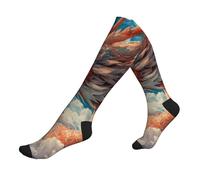 ZTPOWQA Calcetines deportivos con estampado de escamas de dragón mágico en 3D para hombres y mujeres, calcetines deportivos para atletas y vuelos largos, 2 Negro-2, Altoa única