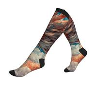 ZTPOWQA Calcetines deportivos con estampado de escamas de dragón mágico en 3D para hombres y mujeres, calcetines deportivos para atletas y vuelos largos, 3 Negro, Altoa única