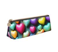 ZTPOWQA Colorido estuche organizador de gran capacidad con estampado de corazones arcoíris para adolescentes, bolsa organizadora de alta capacidad, para la escuela, artículos esenciales diarios