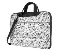 ZTPOWQA Elegante bolsa portátil de un solo hombro con estampado de multitud de pingüinos para oficina, negocios, viajes diarios, Black, 15.6 inch