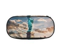 ZTPOWQA Estatua de la Libertad en Nueva York - Estuche funcional para lápices, escuela, viajes, oficina, uso práctico, Black, Talla única, Organizador de bolsas