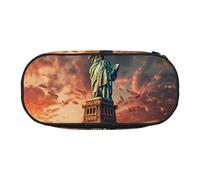 ZTPOWQA Estatua de la Libertad en Nueva York - Estuche funcional para lápices, escuela, viajes, oficina, uso práctico, Black, Talla única, Organizador de bolsas