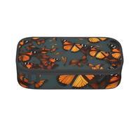 ZTPOWQA Estuche con estampado de mariposas monarca naranja para adolescentes, niñas, adultos, escuela, universidad, uso diario