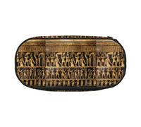 ZTPOWQA Estuche funcional con estampado de jeroglíficos de Egipto para la escuela, viajes, oficina, uso práctico, Black, Talla única, Organizador de bolsas