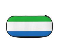 ZTPOWQA Estuche funcional para lápices, diseño de bandera de Sierra Leona, ideal para la escuela, viajes, oficina, uso práctico, Black, Talla única, Organizador de bolsas