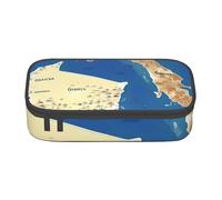 ZTPOWQA Estuche funcional y elegante con diseño de mapa de Grecia, para adolescentes, niñas, adultos, escuela, universidad, uso diario