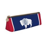 ZTPOWQA Estuche organizador de gran capacidad con diseño de bandera del estado de Wyoming, para adolescentes, artículos esenciales para la escuela y el día a día