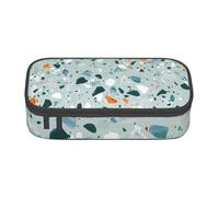 ZTPOWQA Estuche para lápices con estampado de mármol en tonos pastel, estilo de terrazo, para adolescentes, niñas, adultos, escuela, universidad, uso diario